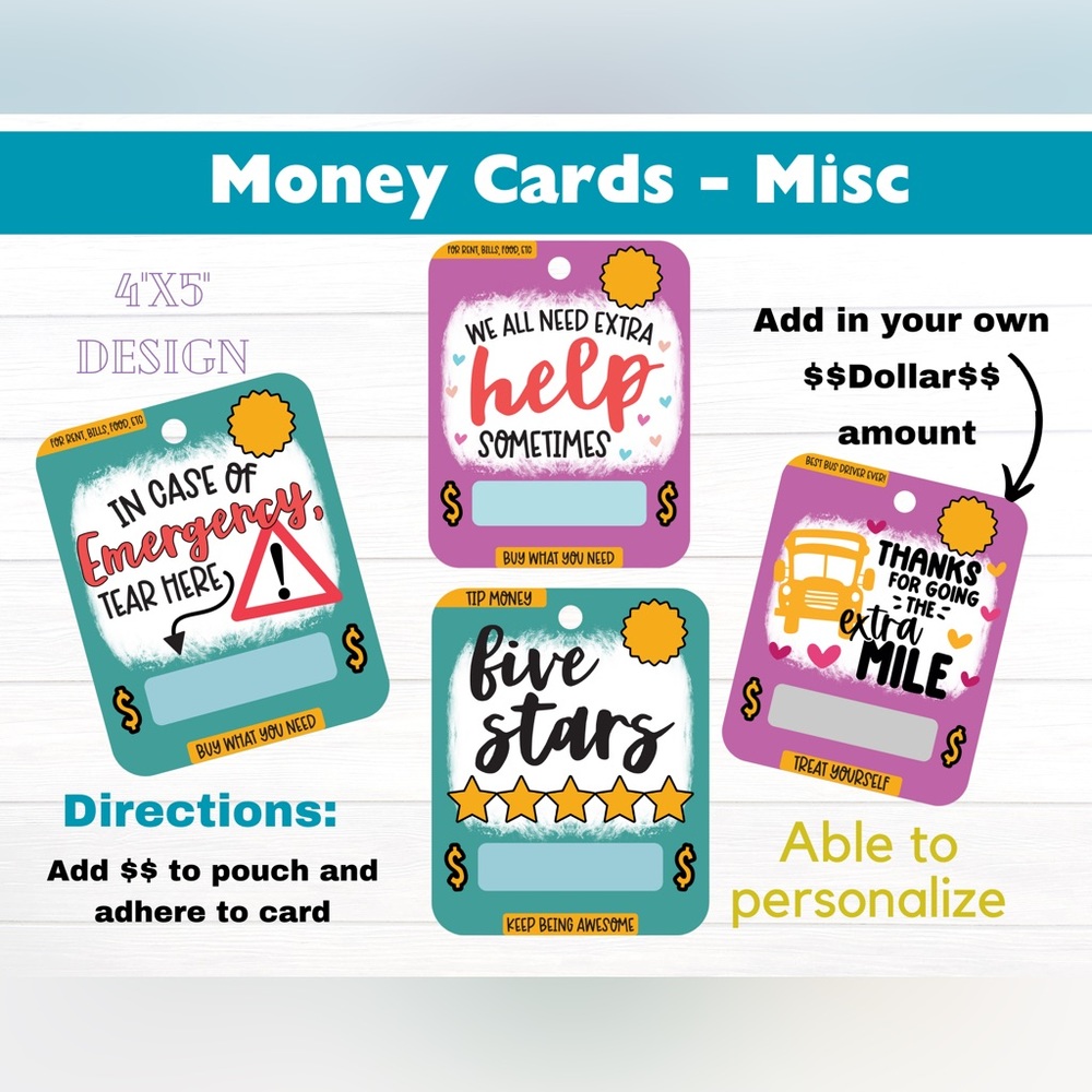 3 for $12 ALL OCCASIONS Money Cards (Self-Adhesive) ALL OCCASIONS - Picture 11 of 16